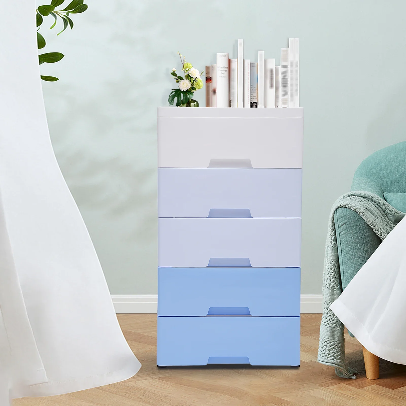 5 Drawers Storage Closet Drawers Cabinet Drawers Dresser Bedroom Cabinet Plastic