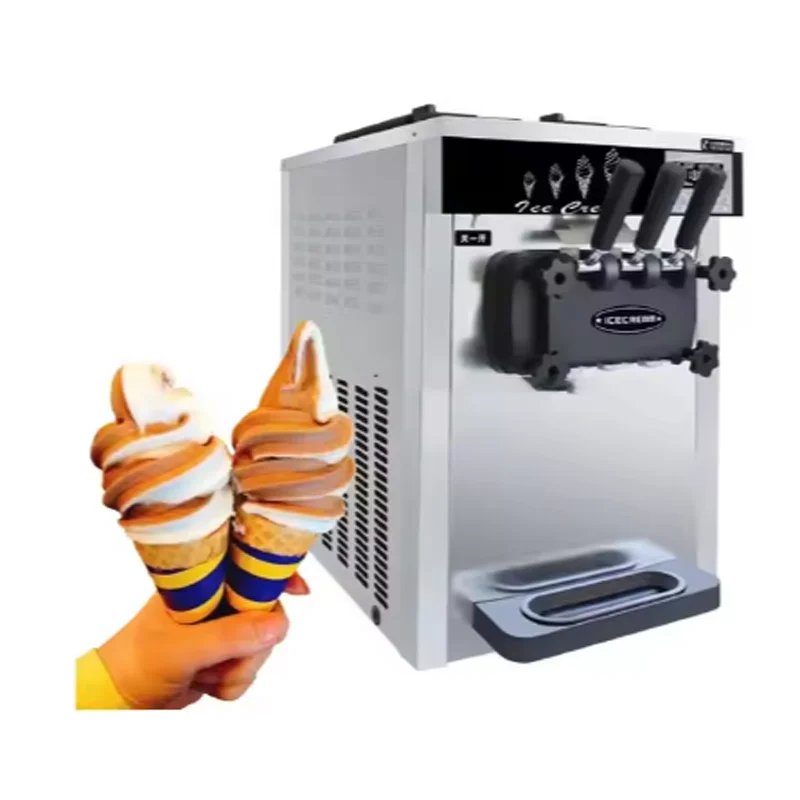 Машина для мороженого, мини-коммерческая двойная система, 3-фрагменная мини-машина для мягкого мороженого, настольный компьютер большой емкости