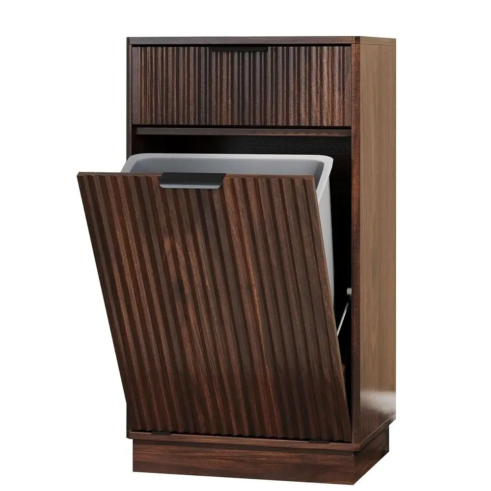 

Деревянный шкаф-мусорный бак на 10 галлонов, скрытый, напольный, для кухни, ванной, гостиной, защищенный от домашних животных