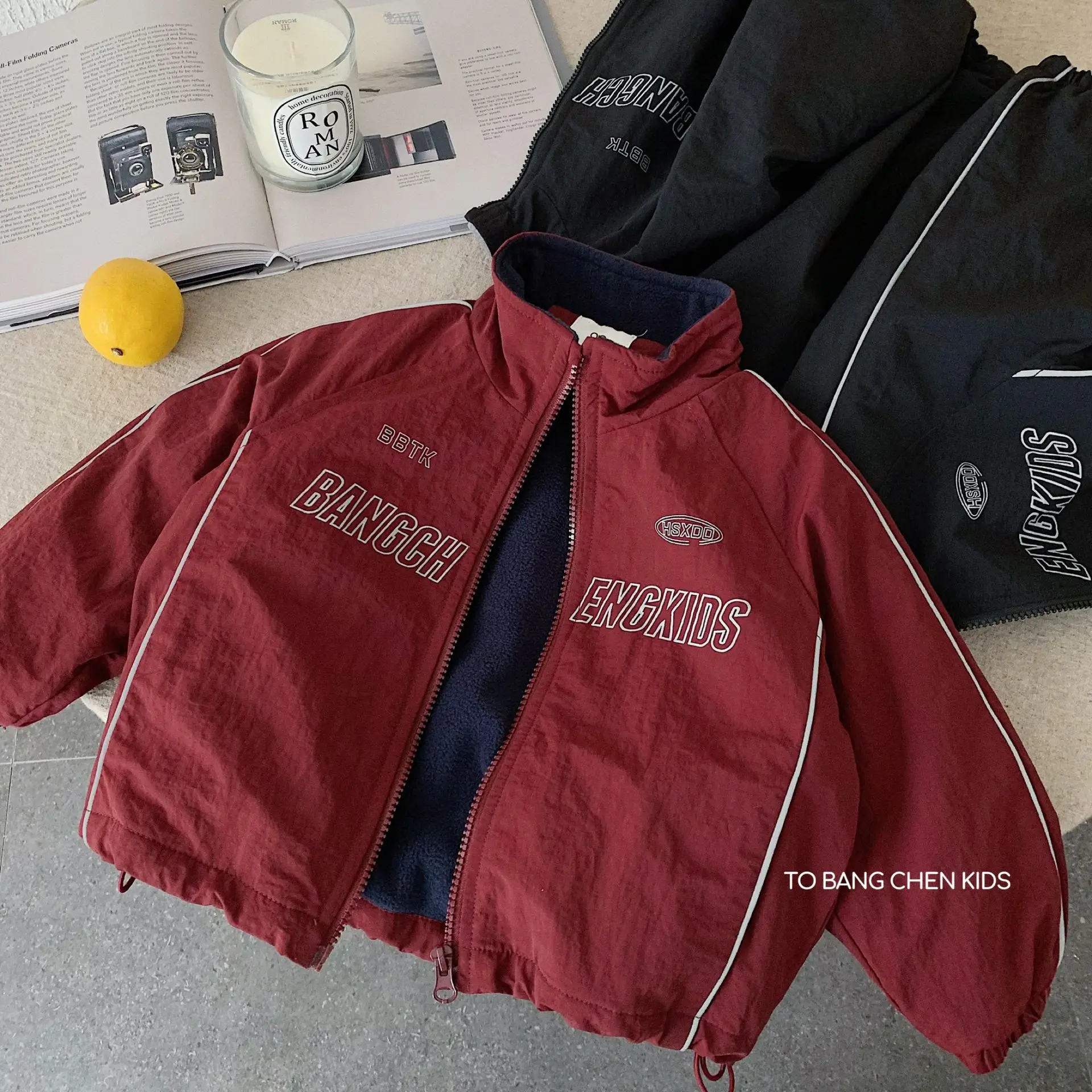 

Korean Kids Baby Boys Jacket 2025 Winter Letter Printed Thick Warm Toddler Boys Outerwear Coat Fashion Children 3-8Y Boy Jacket