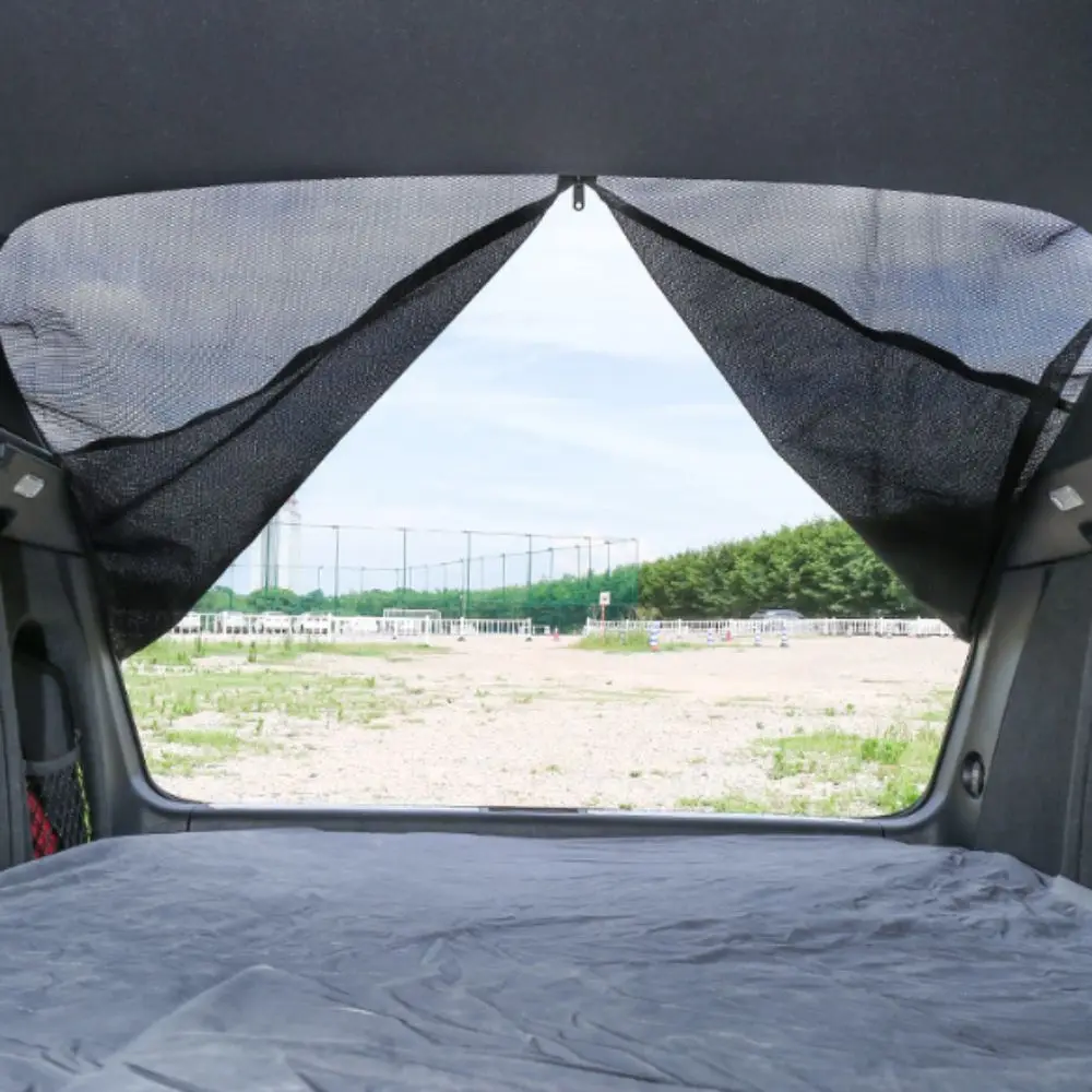 Ventilated Magnetic Car Trunk Mosquito Net Insect Proof Sunshade Car Tailgate Mesh Curtain Fine Mesh Two-way Zipper