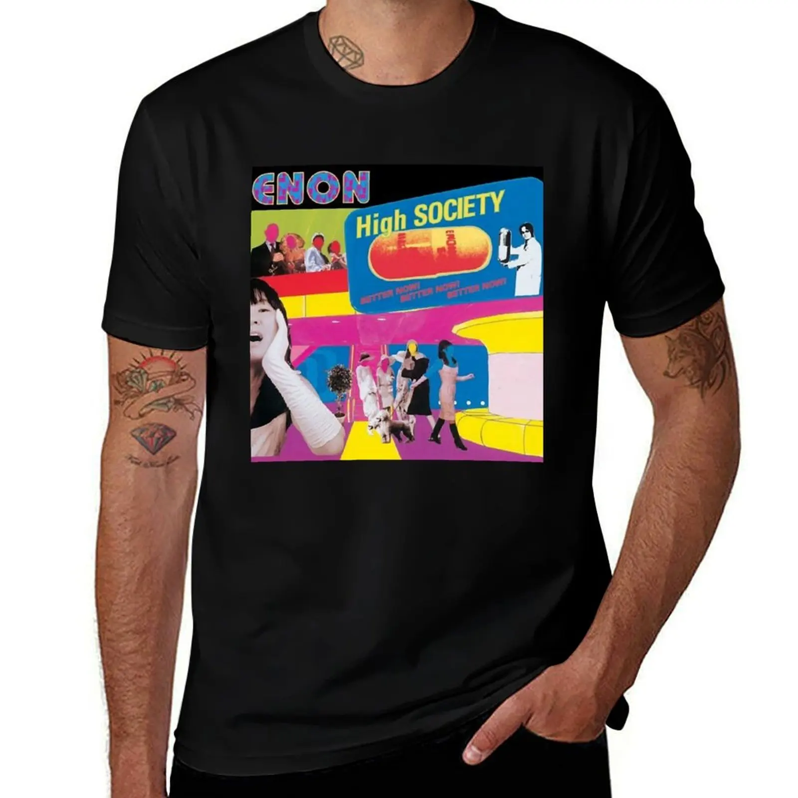 Футболка Enon High Society, мужские футболки с принтом, мужские футболки из хлопка, хлопковая футболка, футболка из 100% хлопка