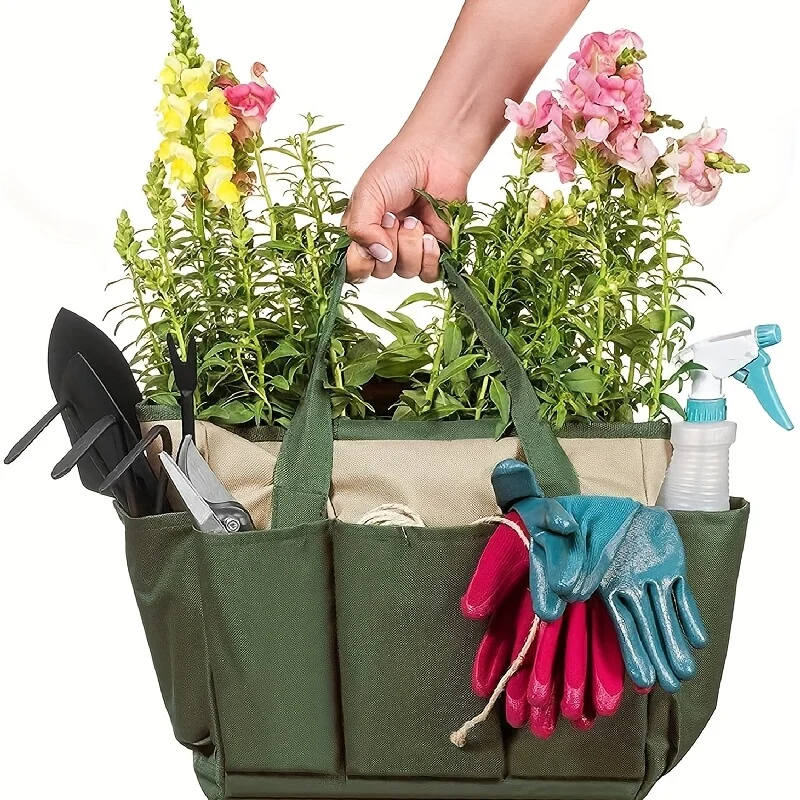 

1pcs Oxford Fabric Garden Tool Storage Bag, Portable Multi-Pocket Tote for Gardening Supplies