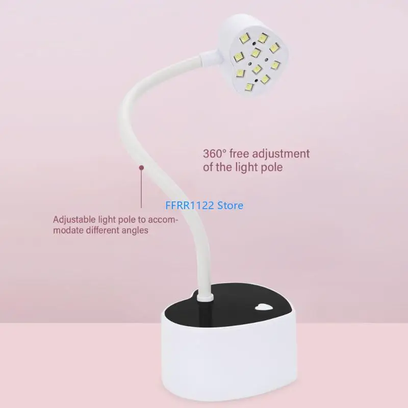 Y1UF Lamp Quick-Drying Light Rechargeable Dryer with Heart Base Lamp for Salons Home and Travel Use