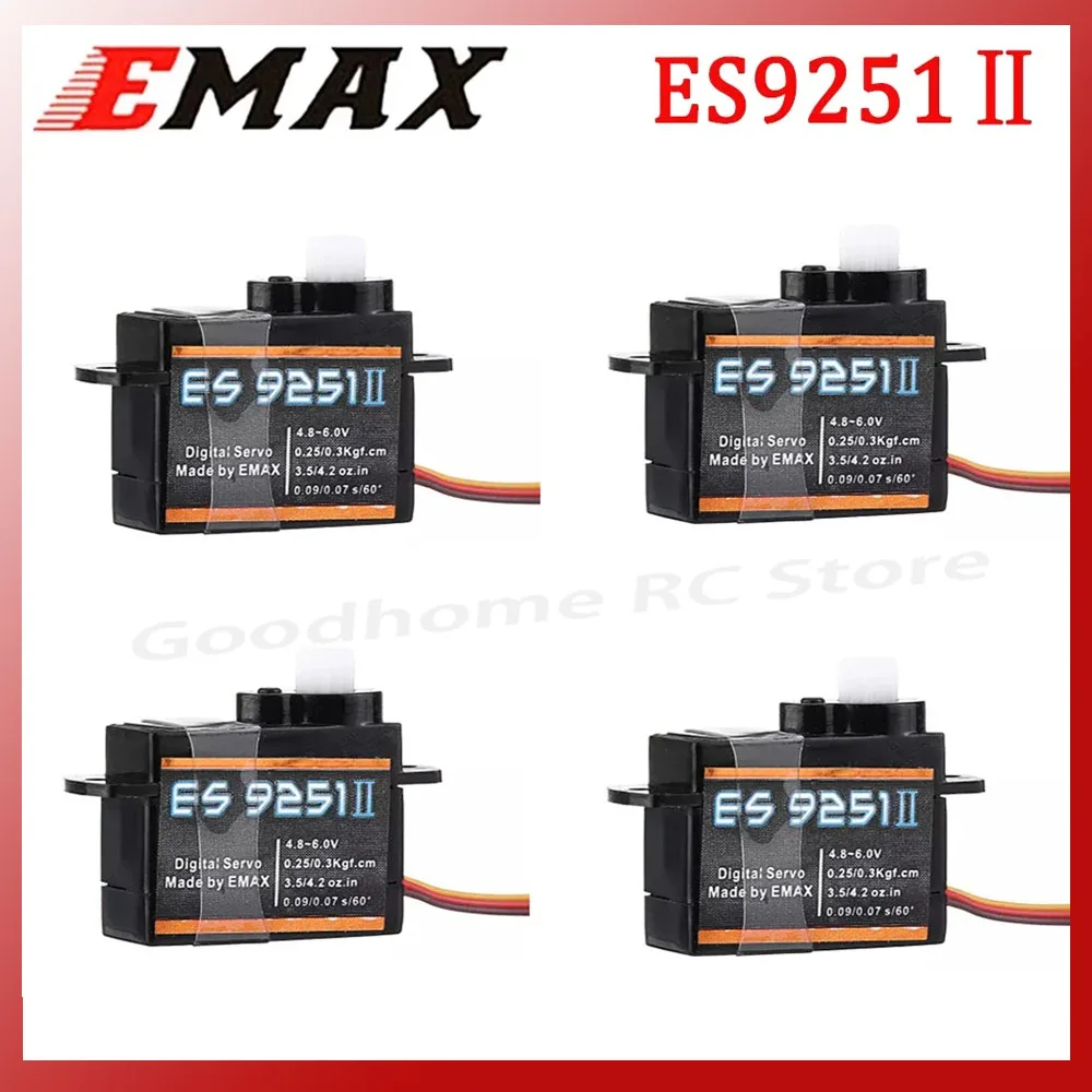 

4 шт. EMAX ES9251II пластиковый цифровой сервопривод 3,6g водонепроницаемый сервопривод с шестеренками для радиоуправляемого автомобиля вертолета лодки