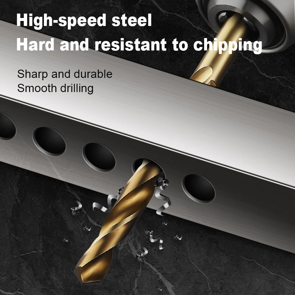 ชุดดอกสว่านเกลียว 30 ชิ้น ดอกสว่านเหล็กความเร็วสูงเคลือบไทเทเนียม ดอกสว่านหกเหลี่ยมแบบอิมพีเรียล ชุดดอกสว่านรวม