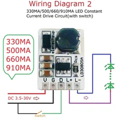 20W DC 3.5-30V 330MA/500/660/910MA Step-down HB LED Driver Module