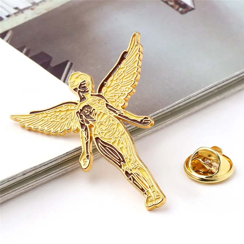 Nivana In Uteruss Enamel Pin Golden Angel Badge