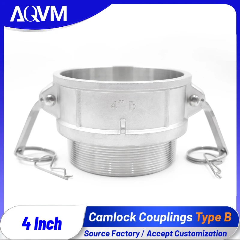 Camlock B Type DN100 4 Inch 304SS Jumbo Coupling Mining Machinery Threaded Heavy Duty Hydraulic Industrial Hose Fittings