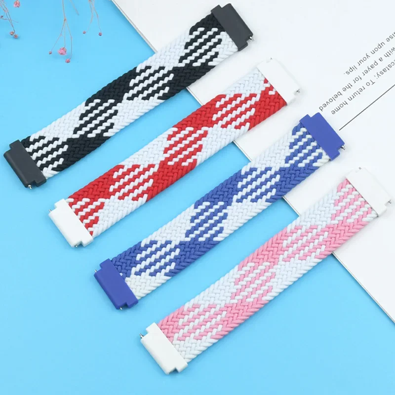 20mm 22mm Braided solo loop For Amazfit GTS 4/2/2e/GTS2 Mini/GTR 4/2/2e/3/Pro 47mm stratos Bracelet Watch band Amazfit bip strap