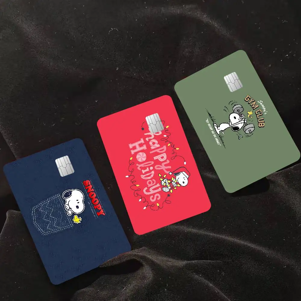 Cartoon S-SnoopyS Diy Credit Debit Card Sticker Party Sticker Decoration Waterproof Small Chip Card Skin Sticker