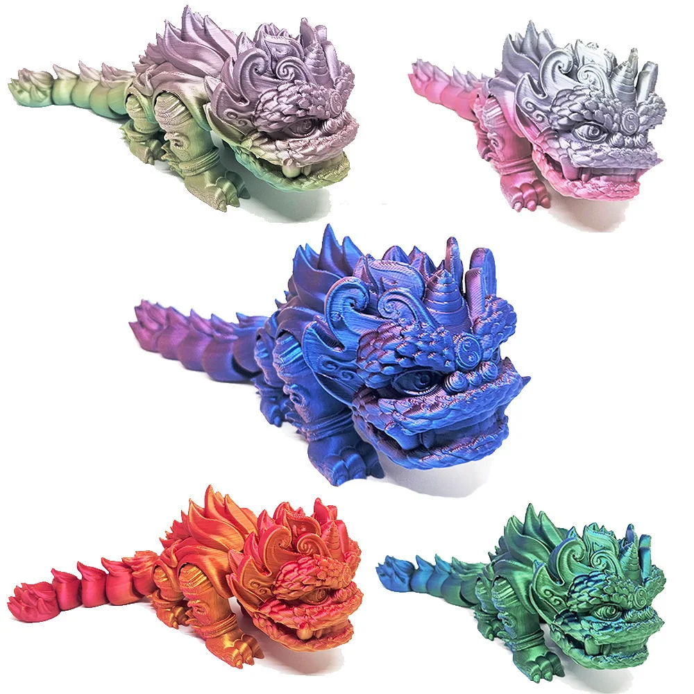 

3D Printing Chinese Style Lion 10cm Gradient Desktop Decoration Ornament Gift for Boys and Girls Toy Figures Funny Toys