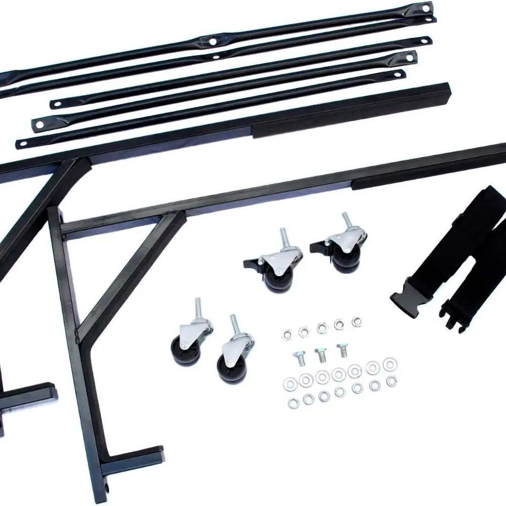 عربة تخزين بحامل صلب (أسود) مع حزام آمن وغطاء غبار علوي صلب #5