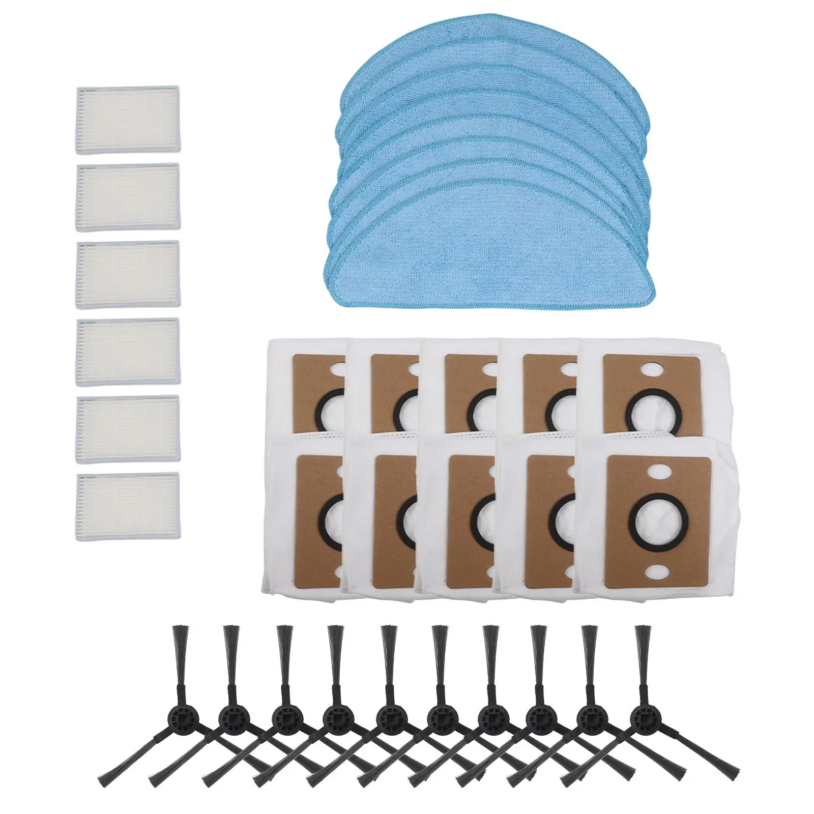 Replacement Accessories for ILIFE A12 Pro Self Emptying Robot Vacuum Filters Mop Cloths Dust Bags & Side Brushes