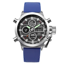 Men Original XINEW 3003 Brand Watches Boys Fashion Casual Silicone Band Sports Dual Time Quartz Vintage Watch Relogio Masculino