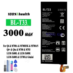 For LG Q6/M700/M703 BL-T33 high capacity 3000mah battery, cell phone battery replacement, send tools