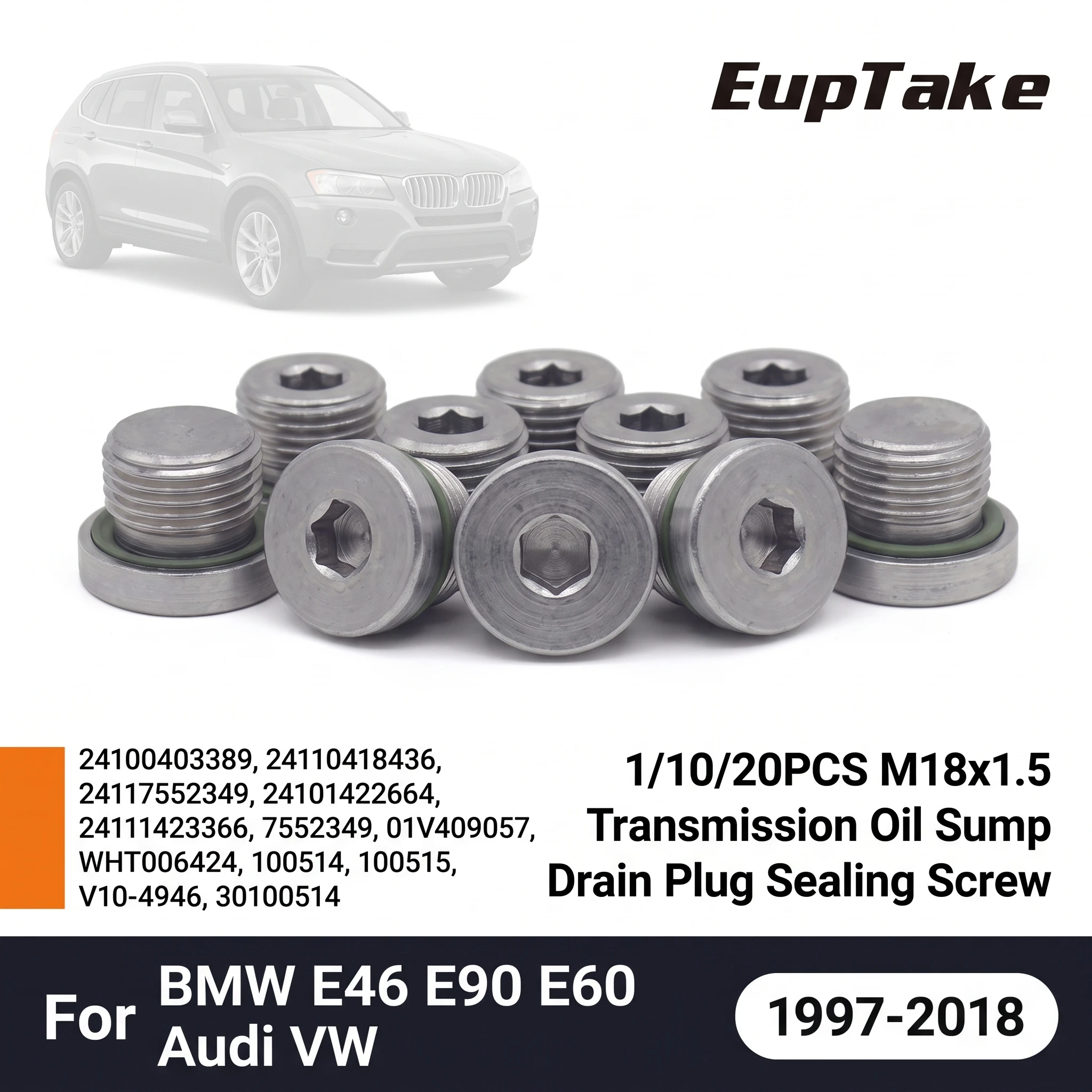 1/10/20PCS M18x1.5 Transmission Oil Sump Drain Plug Sealing Screw for BMW E46 E90 E60 Audi VW 24100403389 24117552349 01V409057