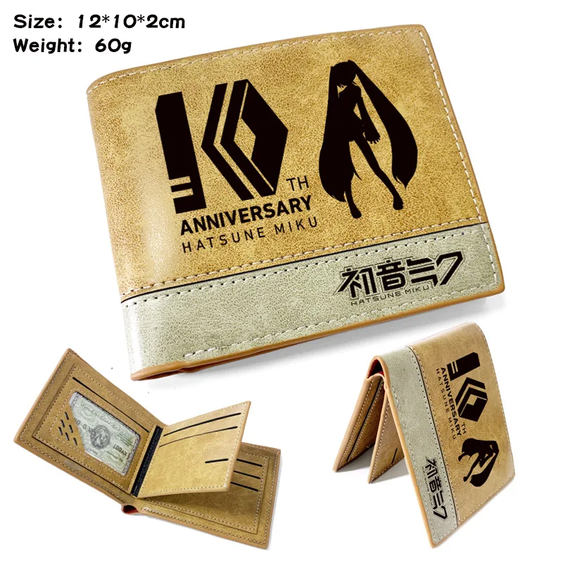 

Kawaii Hatsune Miku, фигурки виртуальной певицы, милый аниме, мультяшный принт, модный короткий кошелек из искусственной кожи, сумка для хранения карт, подарок