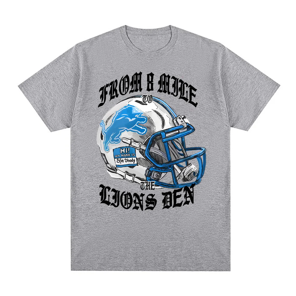 ايمينيم X الأسد خوذة تي شيرت مغني الراب الأمريكي ايمينيم نفس الموقع الرسمي تي شيرت 100% قطن رقبة مستديرة تي شيرت عالي الجودة #3