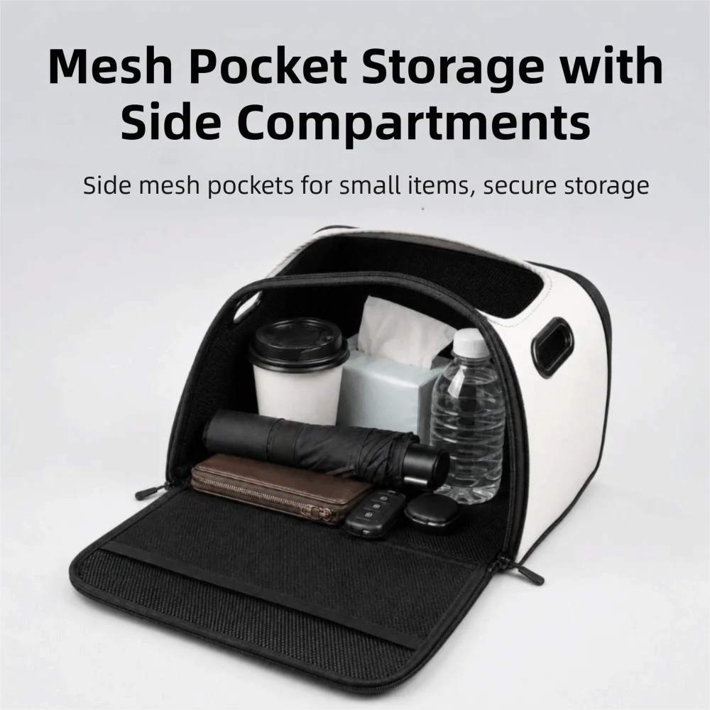 Light Luxury Style Car Multi-Function Storage Box Large Opening Design Leather Passenger Seat Organizer Portable Universal