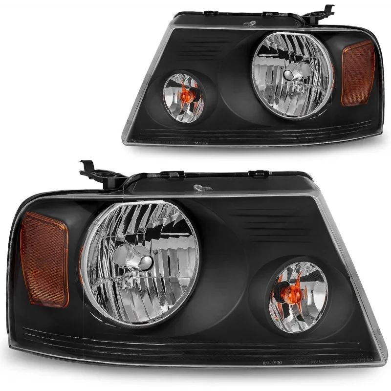 Headlight Assembly Kit Compatible with 04 05 06 07 08 Ford F150 / 2006 2007 2008 Lincoln Mark LT Pickup Passenger and Driver