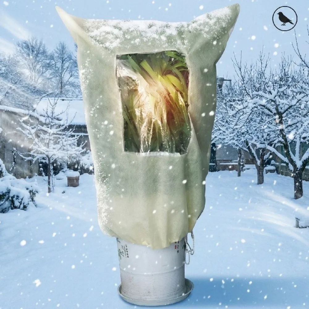 Non‑woven Plant Frost Protection Cover Breathable Anti-Frost Plant Protection Bag Cold Resistant View Window