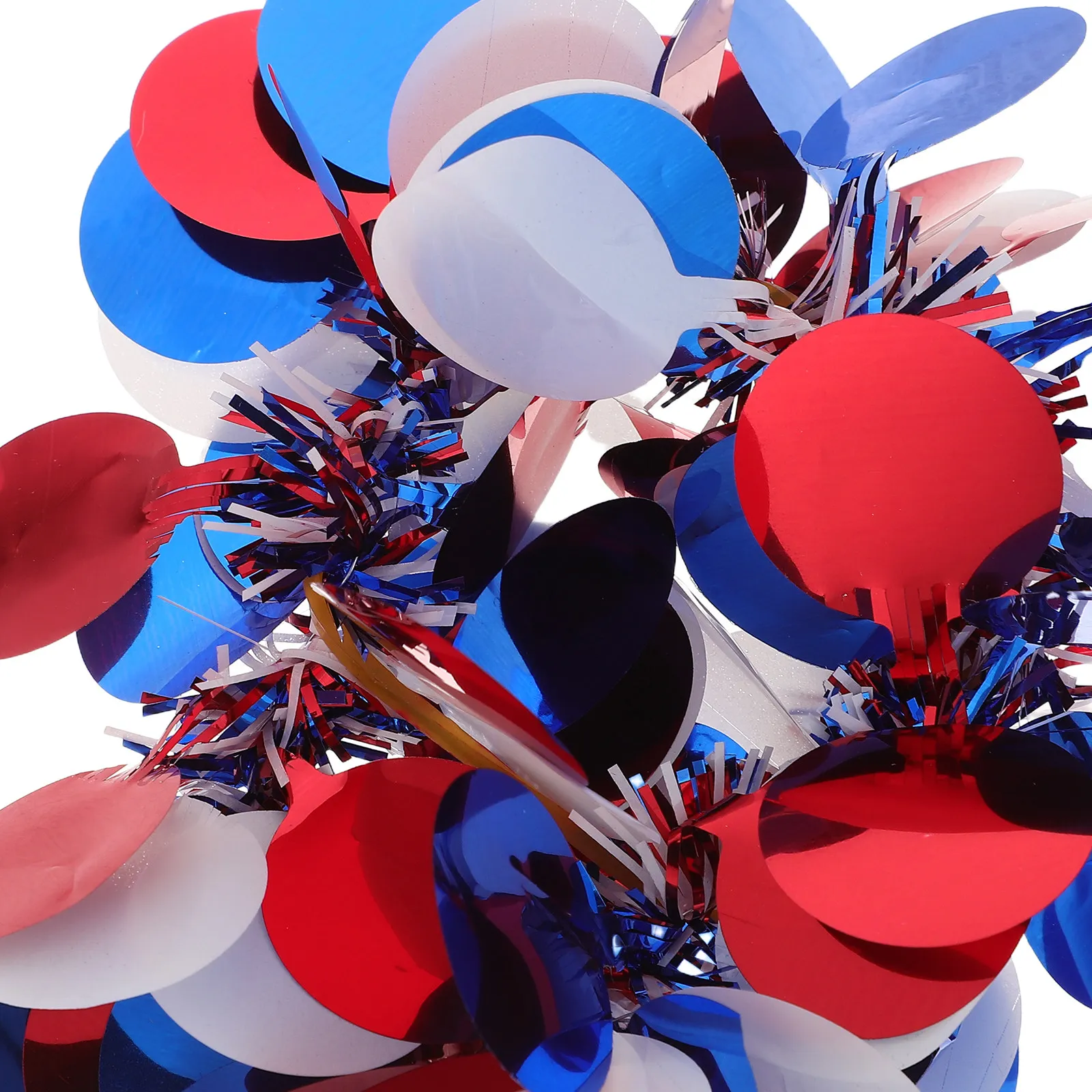 10Pcs Independence Day Pom Poms Wristbands Colorful Glitter Tinsel Wrist Flowers Patriotic Cheerleading Wrist Corsages July 4Th