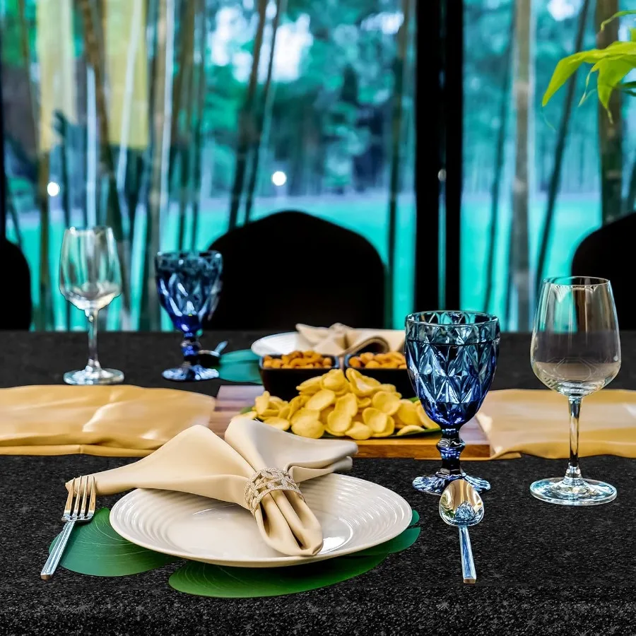 3 قطعة مفرش المائدة الأسود اللامع 54x108 مفرش طاولة لامع للنساء الترتر سباركلي البلاستيك مقاوم للماء المتاح لستار غال