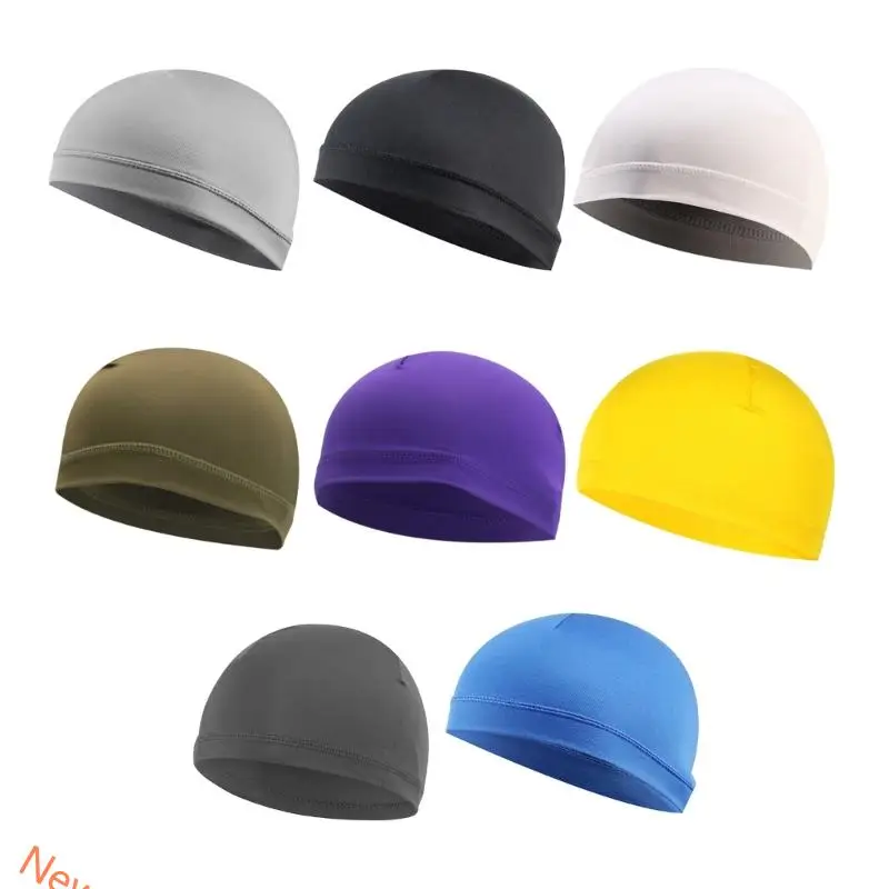 

Solid Color Cycling Turban Skull Hat Thin Headdress Handmade Headwear