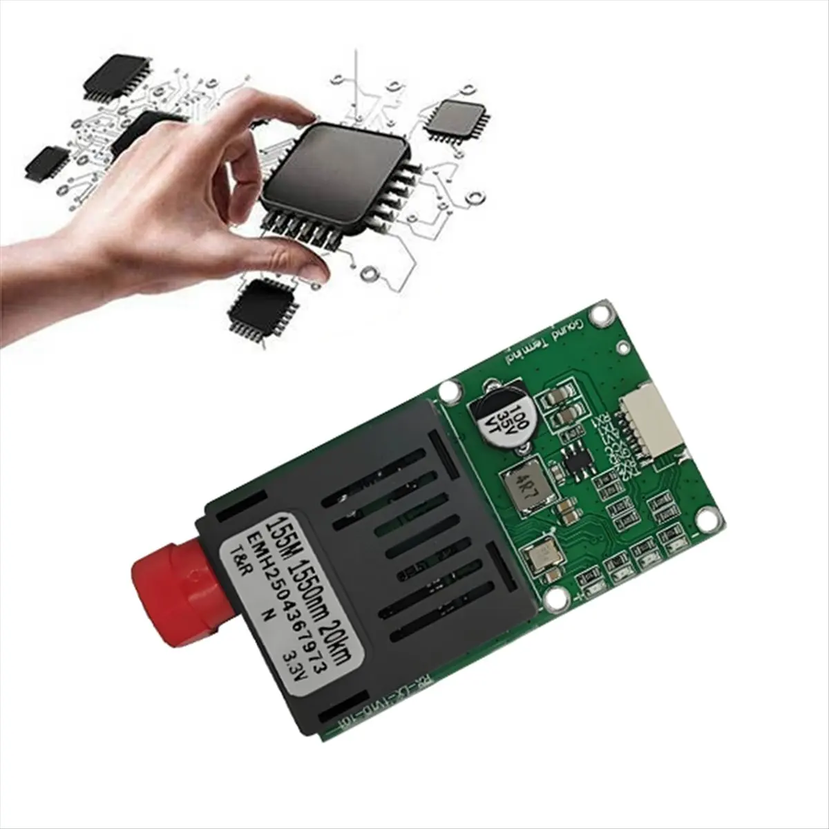 وحدة RX أرضية بصرية A64I TTL لواجهة الطائرة بدون طيار RX/TX/AV/VCC/GND 20 كجم TTL إلى معدات طرفية الوحدة الضوئية من الألياف #1