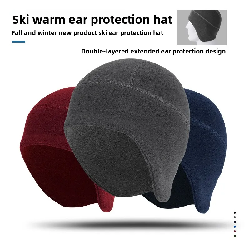 

Fleece Earflap Hat Cycling Autumn Winter Skiing Soft Women Men Beanie Warm Mountaineering Windproof Hiking Commuting Unisex Cap