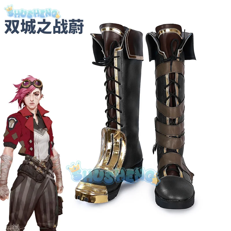 Arcane Season 2 Vi Cosplay Shoes The Piltover Enforcer Anime Character Prop Halloween Carnival Party