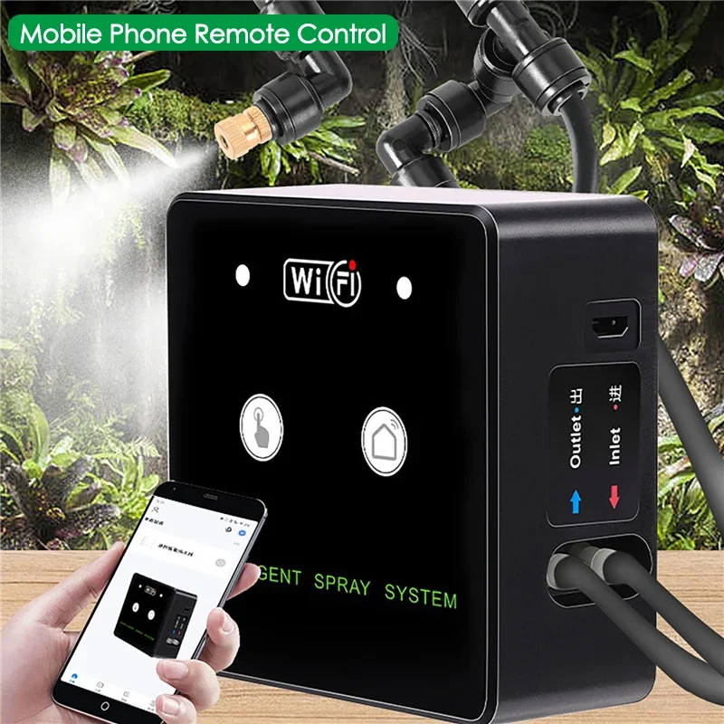 360° Rotatable WIFI Rainforest Sprayer Reptile Intelligent Humidification Spray Kit Automatic Sprayer Watering Timer