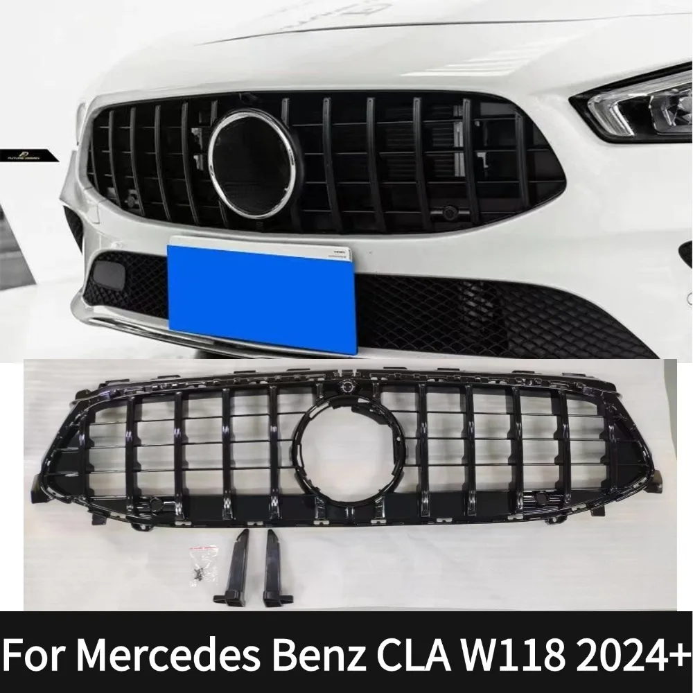 For Mercedes Benz CLA W118 2024+CLA200 CLA260 CLA45 GAM Line GT High Quality Gloss Black  Front Bumper Grills Replacement Parts