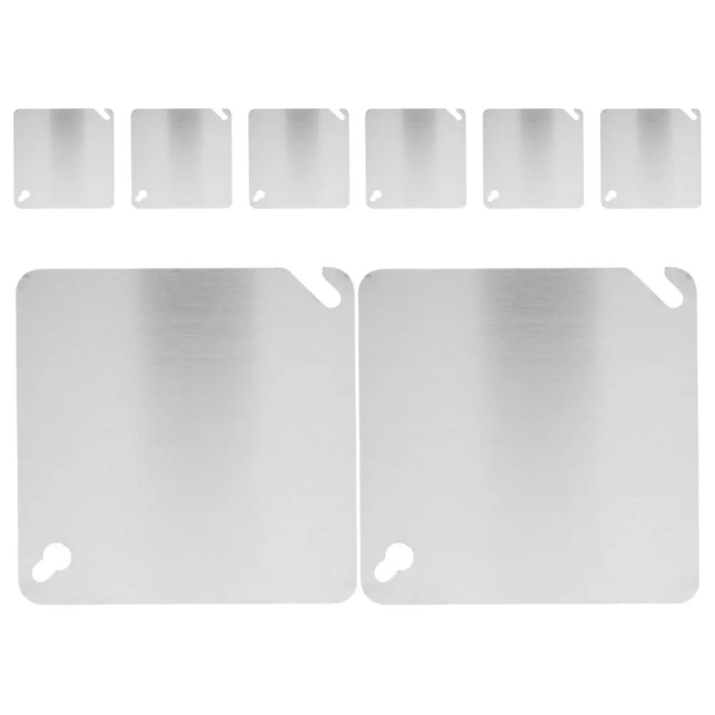 

8 Pack 10.2cm Square Metal Box Panel Cover Stainless Steel Electrical Outlet Cover for 4 Inch Junction Box Socket Plate