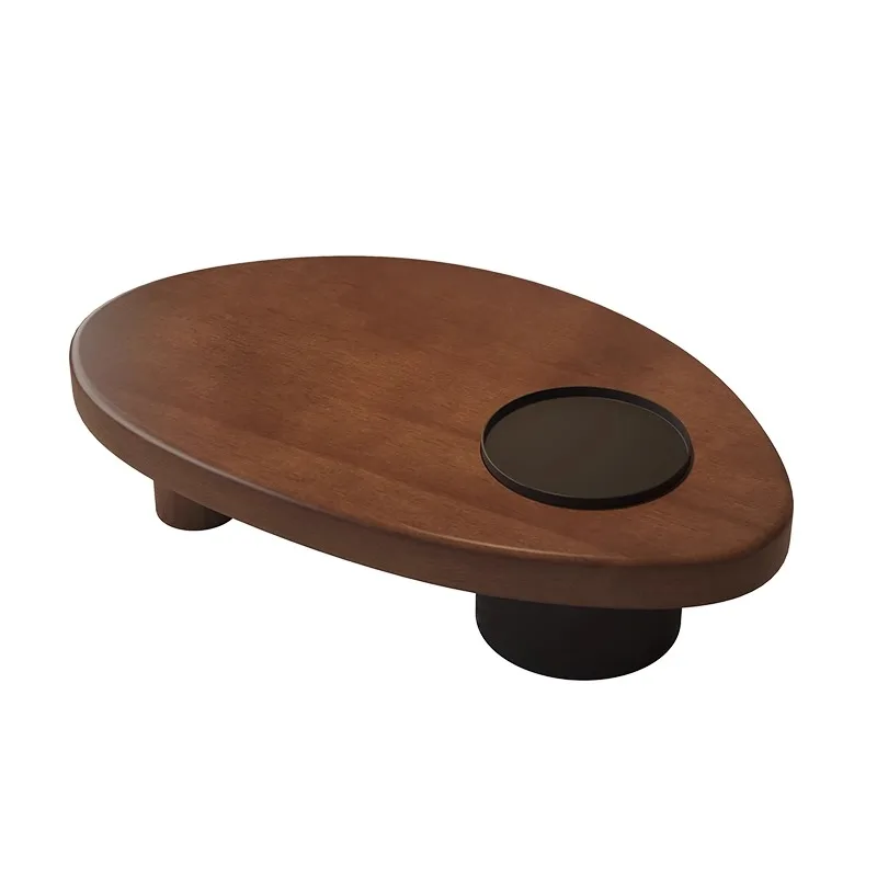 

Medieval style solid wood special-shaped coffee table living room household wabi sand wind creative storage