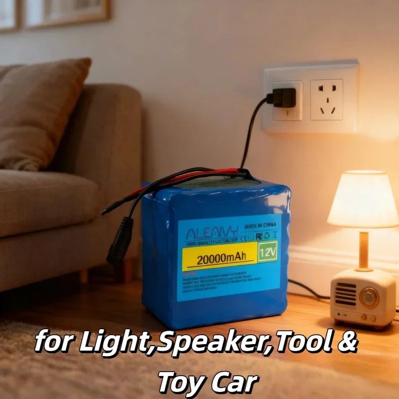 

Multi-Purpose 12V/12.6V 20AH 3S12P 18650 Li-ion Battery Pack Rechargeable,for Light, Speaker,Tool &Toy Car,High-Capacity Stable