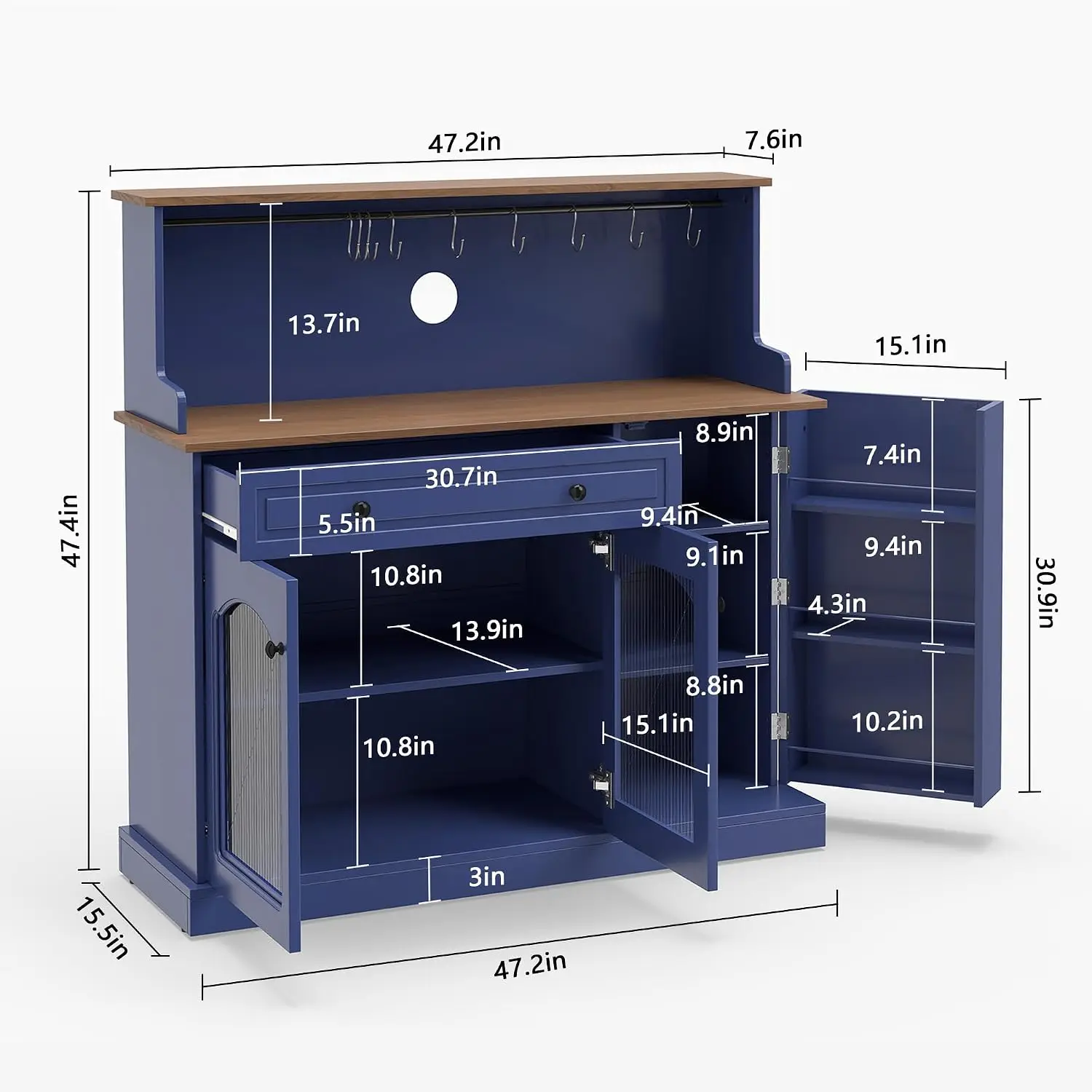 Kitchen Pantry Cabinet Drawer, 48