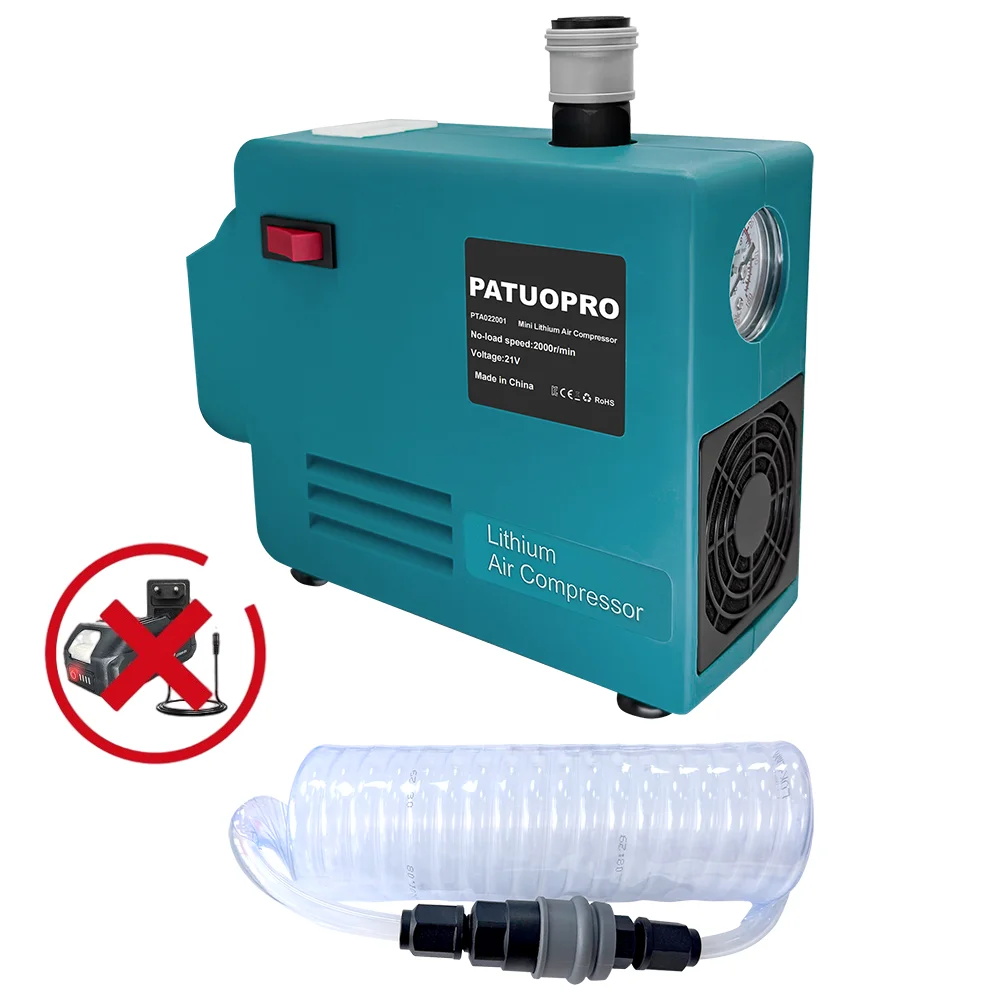 

PATUOPRO Cordless Electric Air Compressor With Pressure Gauge For Woodworking Nail Gun For Makita 18V Battery(No Battery)