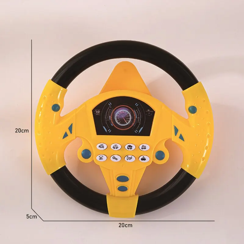 Volant Copilote de Voiture pour Enfant, Simulation de Conduite, Jouet Musical avec Son, Poussette