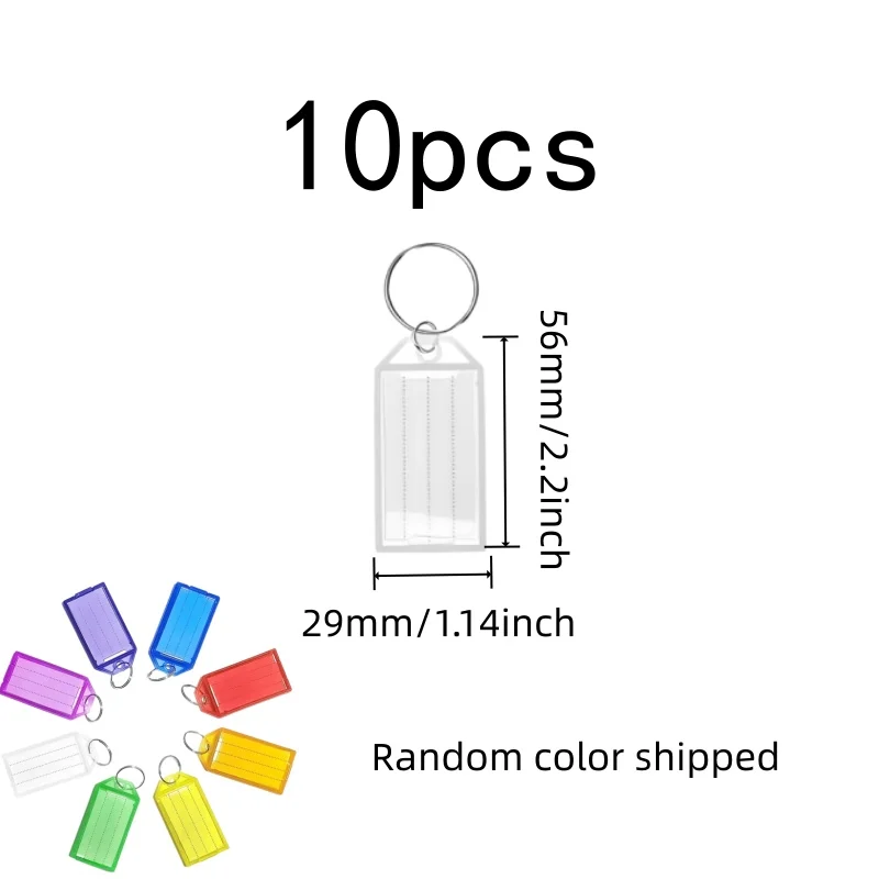 10 pcs Writable Key Labels Writable Surface, designed for Luggage Identification, Random Color Assortment