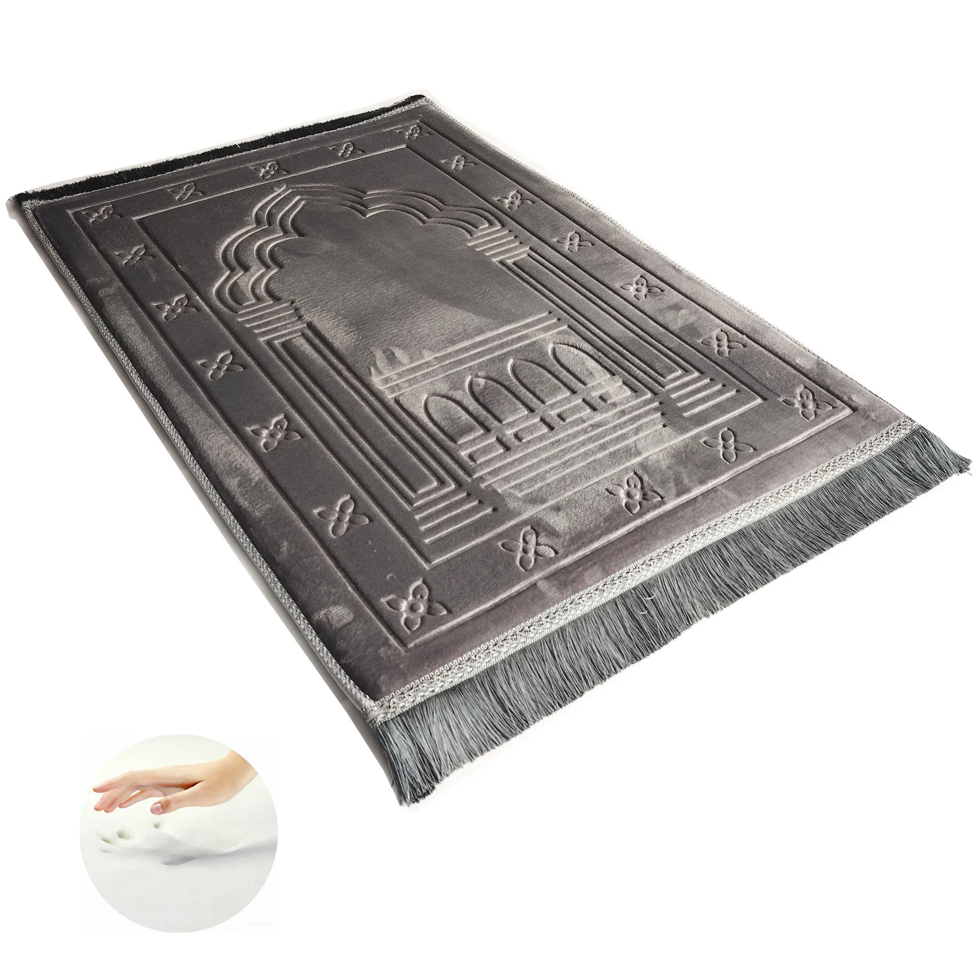 

Мусульманский молитвенный коврик из пены с эффектом памяти, высокопрочный, различных цветов, очень большой и толстый, экологичный и долговечный, более комфортный