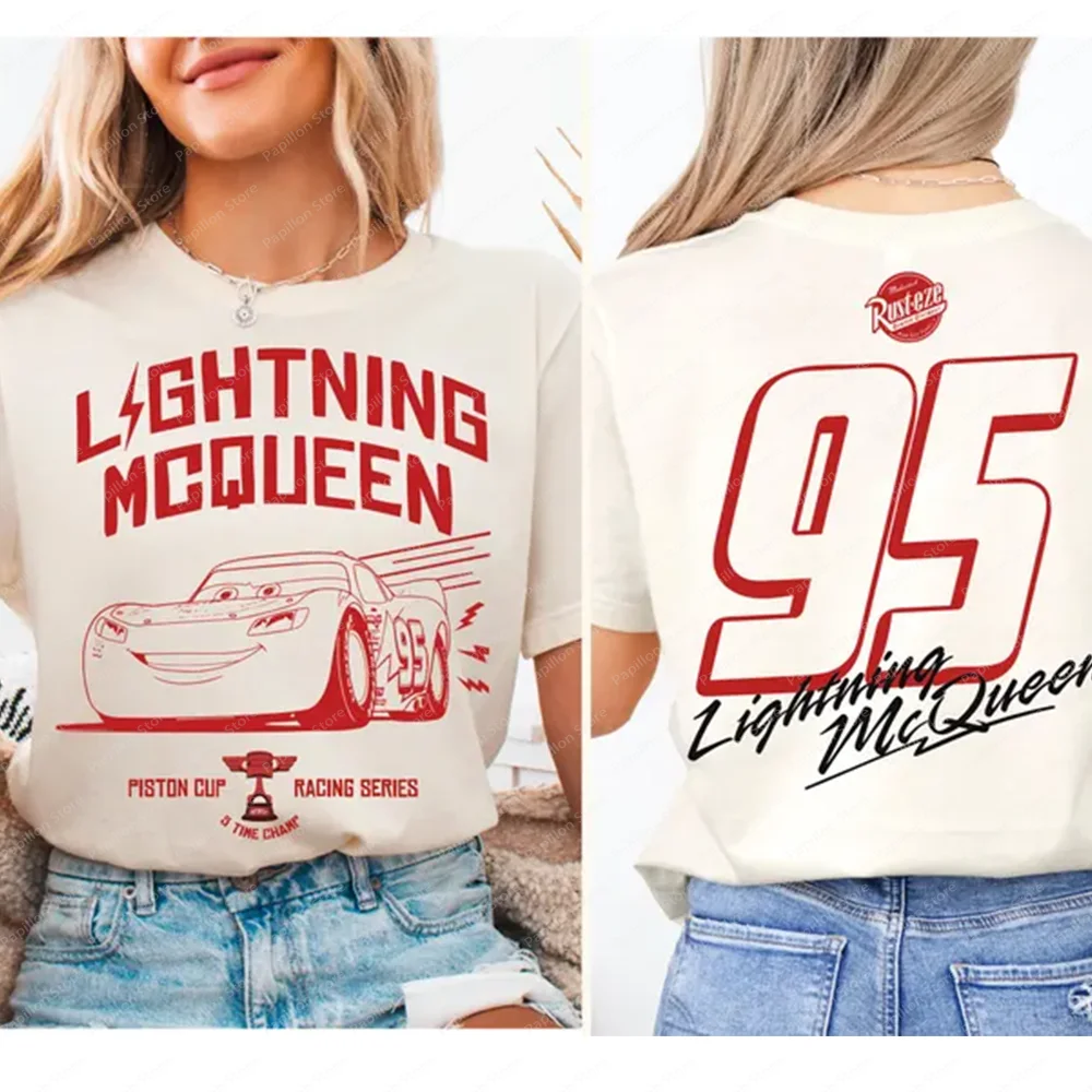 Lightning Mcqueen Shirt Disney Sweatshirt Piston Cup Champion Tee Racing Series 95 Sweatshirt Pixar Car Tee Cotton Clothes Top