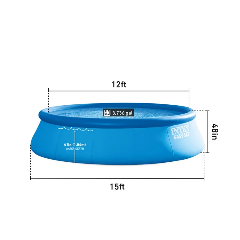 Original Intex for 26168 Outdoor Summer Inflatable Easy Set Above Ground Swimming Pool