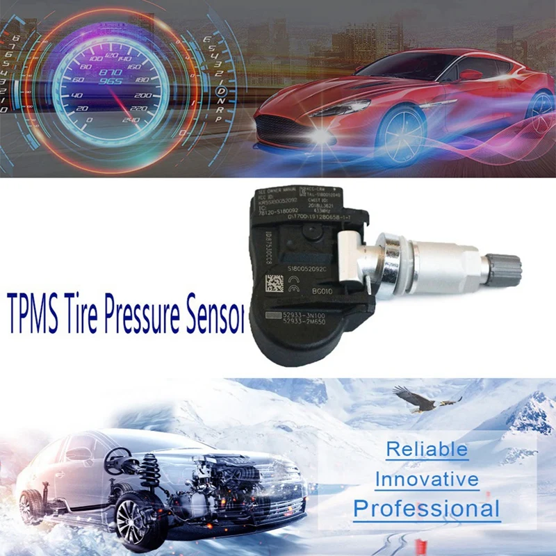 

Cg0-q4Pcs Tire Pressure Sensor 52933-3N100 529333N100 529332M650 TPMS Valve Wheel Pressure Monitor System for Kia for