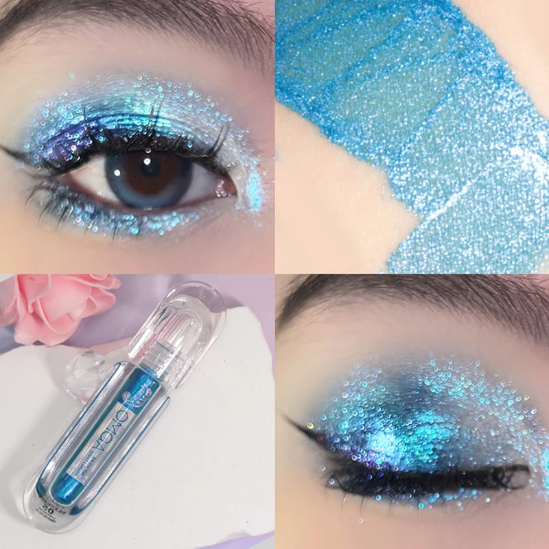 Camaleão sombra de olho líquida perolada shimmer longa duração perolado fino espumante lantejoulas iluminador sombra maquiagem dos olhos