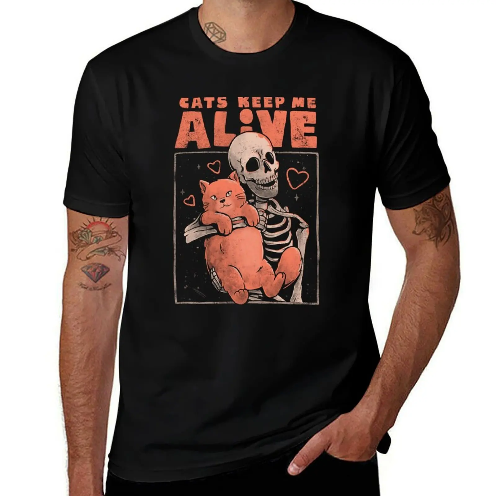 Cats Keep Me Alive - Dead Skull Evil Gift T-Shirt T-shirt de sport léger et basique