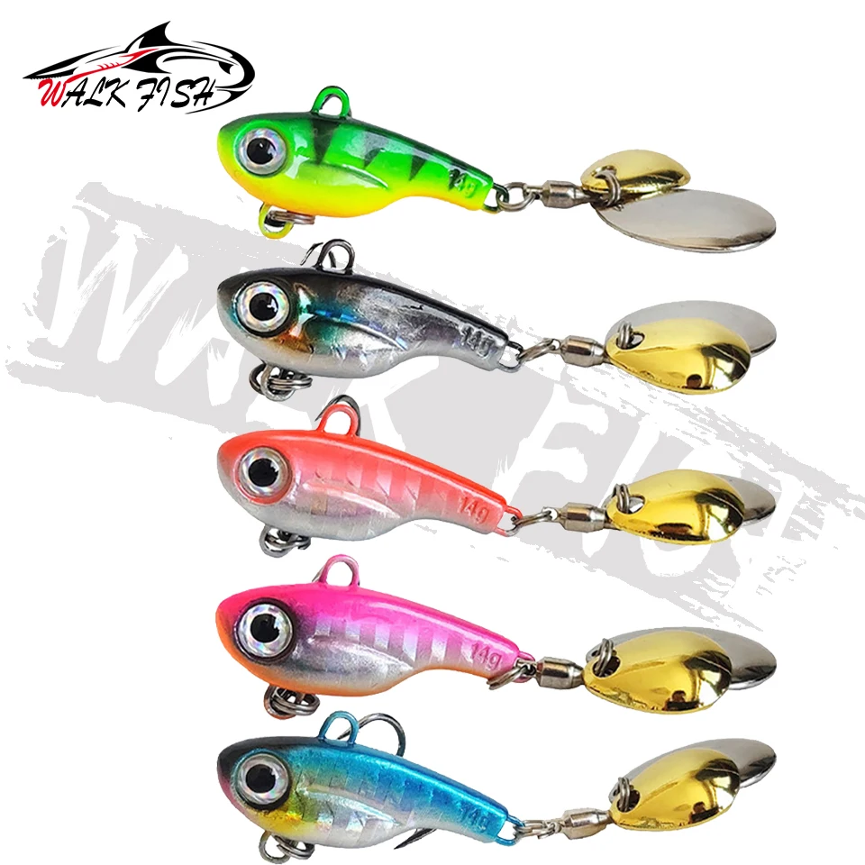 WALK FISH 5g-20g VIB Bait New Rotating Sequin Fish Bait Thorn Metal Bait Vibration Double Sequin Lure Artificial Simulation Fish