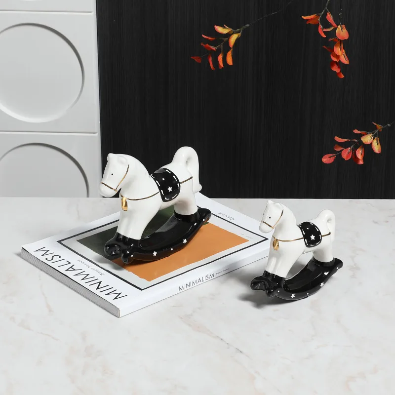 Modern ins style creative warping pony ceramic ornament home living room wine cabinet soft decoration