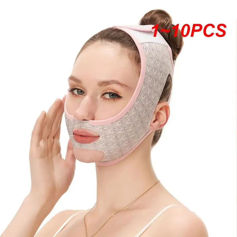 1 ~ 10 Stuks Gezicht Afslankende Bandage V-Lijn Wang Kin Nek Shaper Massage Riem Riem Relax Lift Up Masker Schoonheid Gezicht Beeldhouwen Slaap